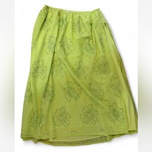 For Love And Lemons Lime Green Skirt with Rhinestone Details and High leg slit